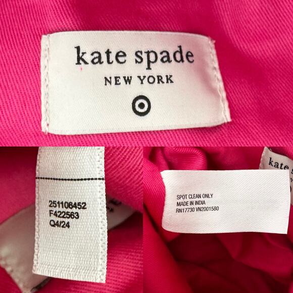 Kate Spade x Target Beaded Classic Rose Drawstring Bucket Bag in Pink Red Floral - Picture 8 of 8